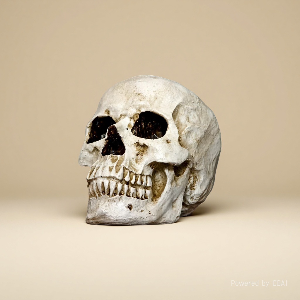 A simulated human skull model ornament Specification image
