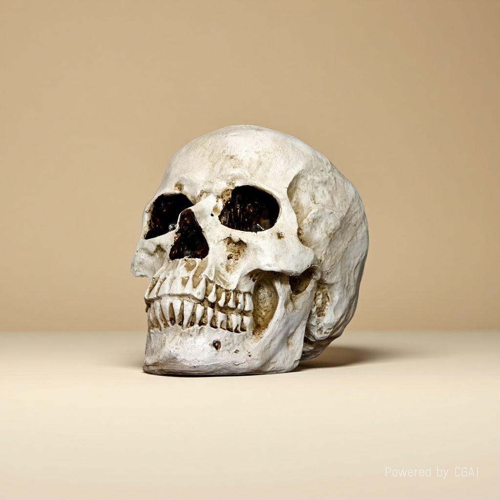 A simulated human skull model ornament details Picture