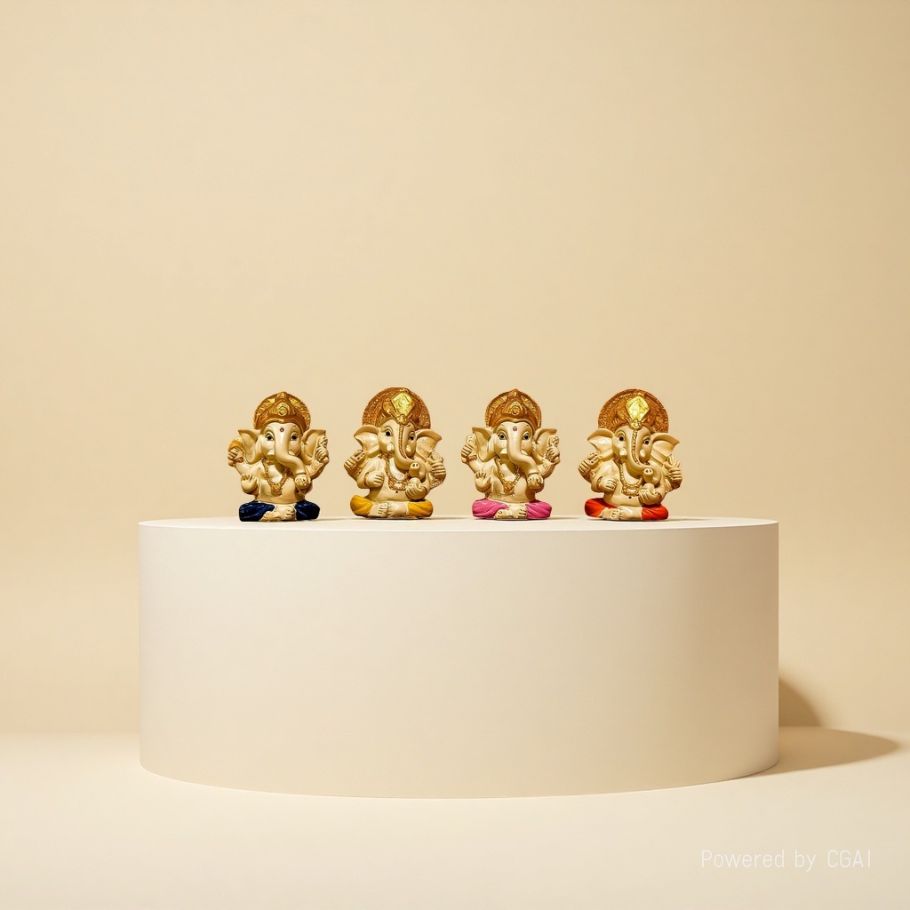 Four resin statues of the elephant-head God, Buddha statues and statues of Maitreya Buddha and Holy Mother Specification image