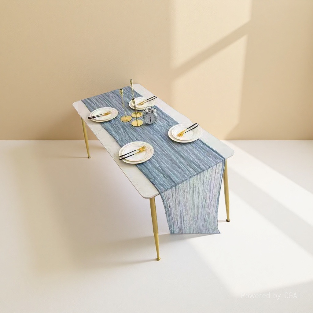One blue striped coarse linen table flag for wedding tea setting and barbecue decoration details Picture