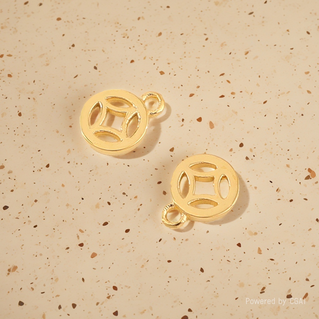 Golden circular hollowed-out pure silver pendant necklace accessory Application Scenario
