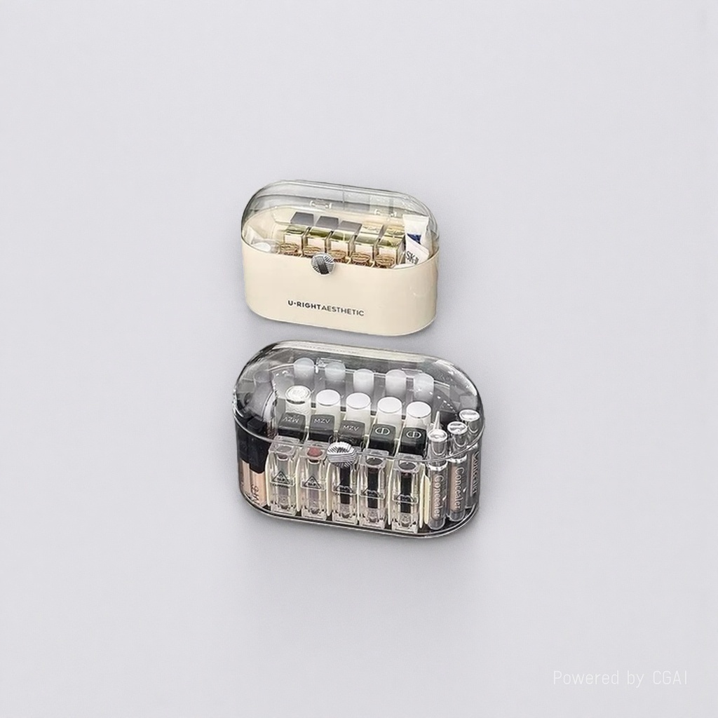 Desktop cosmetics storage box, transparent acrylic lipstick box, dressing table, skin care products organization box with lid, dust-proof 141434159 Specification image