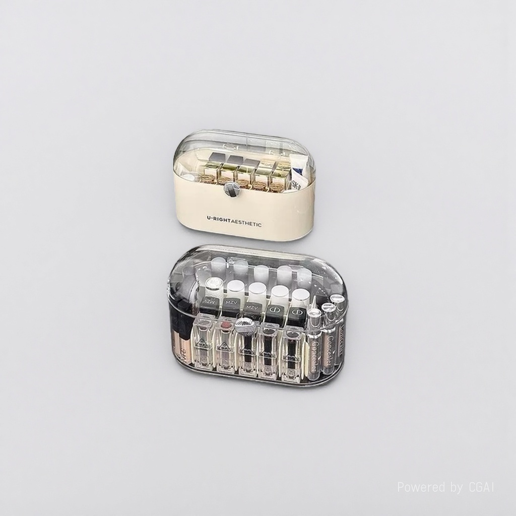 Desktop cosmetics storage box, transparent acrylic lipstick box, dressing table, skin care products organization box with lid, dust-proof 141434159 details Picture