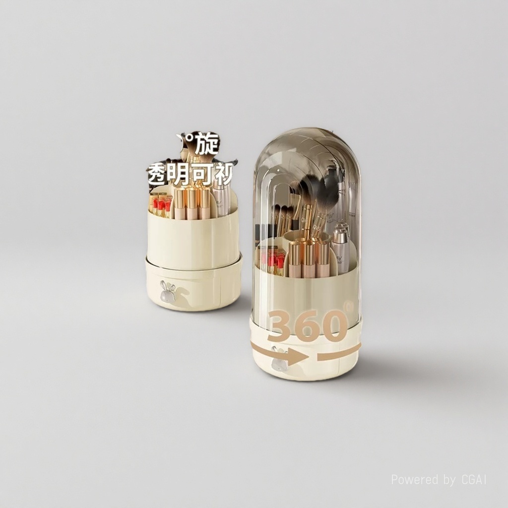 Makeup brush bucket storage box, large dust-proof brush container, stackable home beauty tool box 143839236 Specification image
