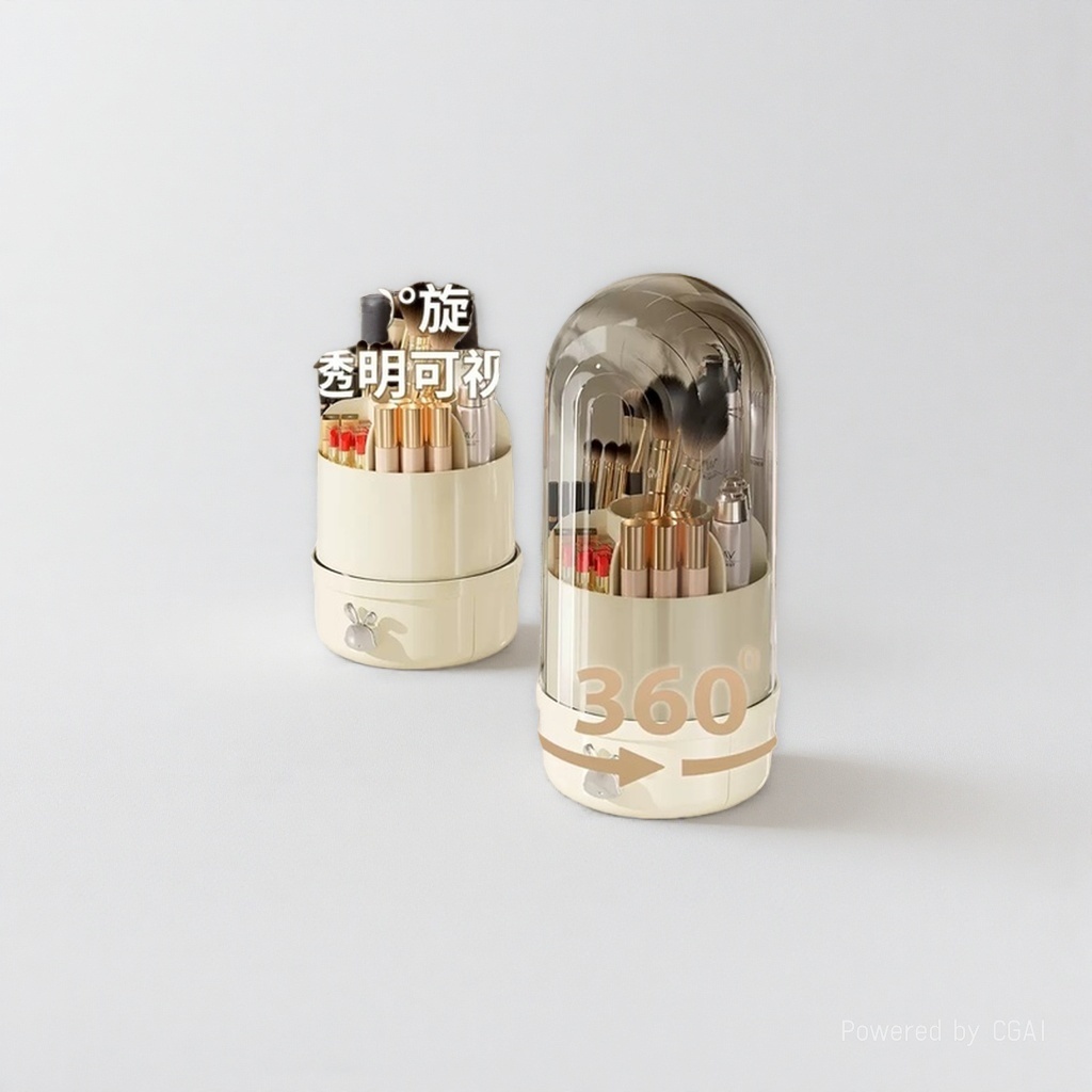 Makeup brush bucket storage box, large dust-proof brush container, stackable home beauty tool box 143839236 Item Picture