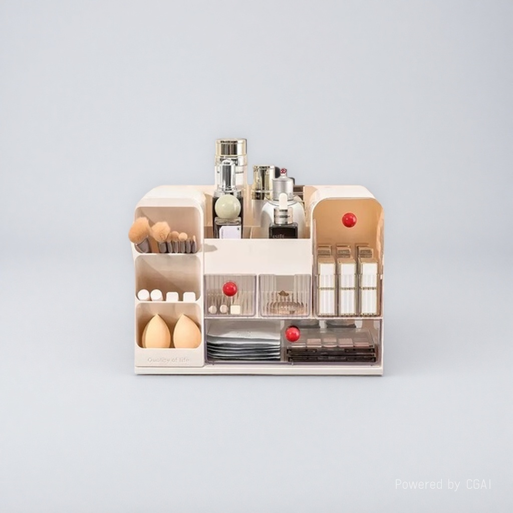 Multi-functional exquisite cosmetics storage box, layered portable storage and beauty organization box 144709185 details Picture