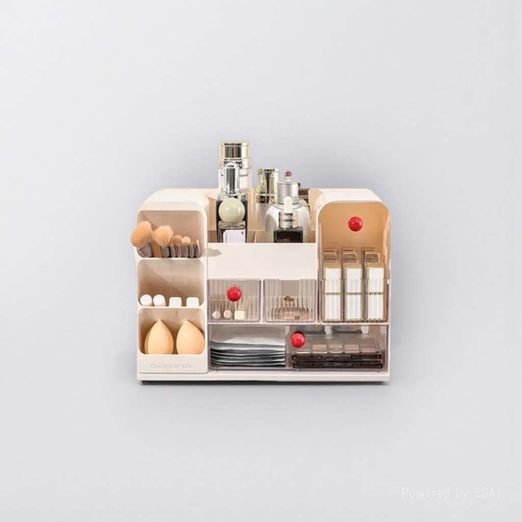 Multi-functional exquisite cosmetics storage box, layered portable storage and beauty organization box 144709185 Item Picture