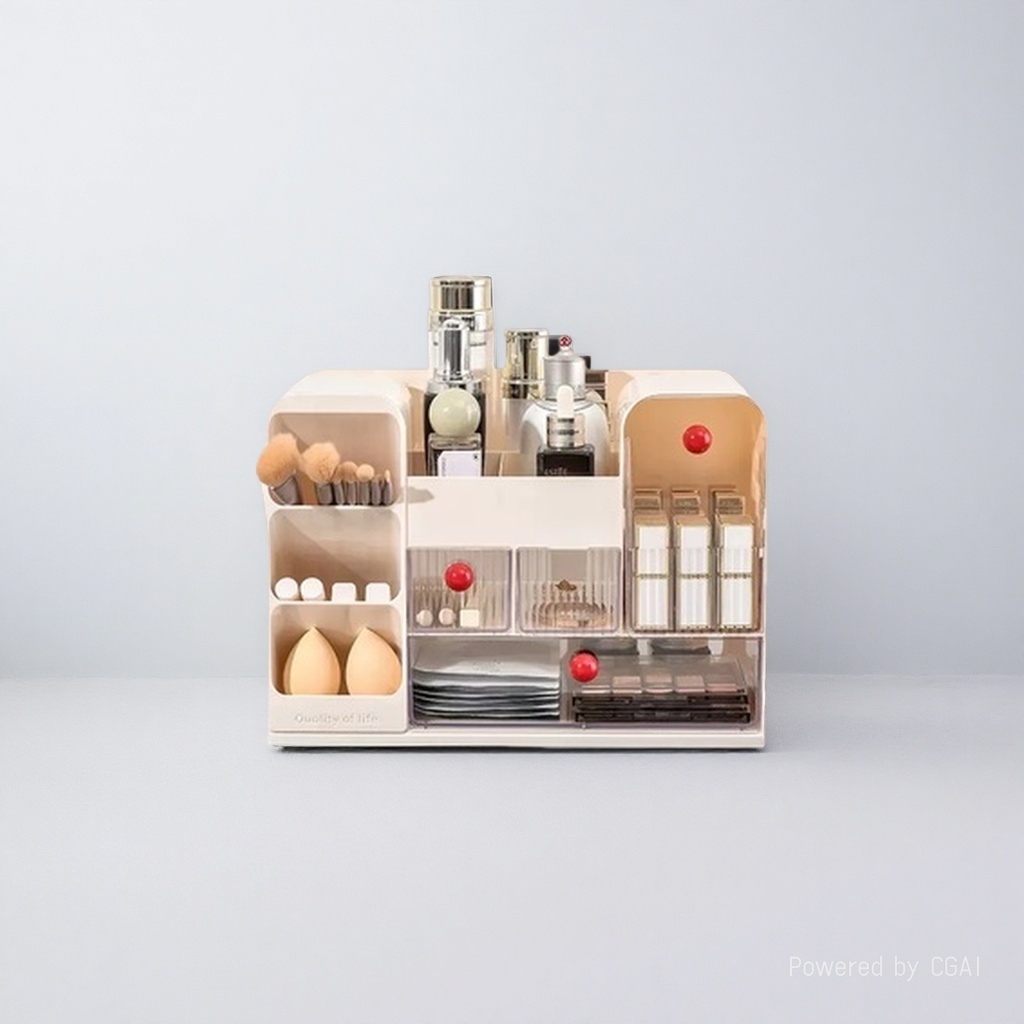 Multi-functional exquisite cosmetics storage box, layered portable storage and beauty organization box 144709185 Specification image