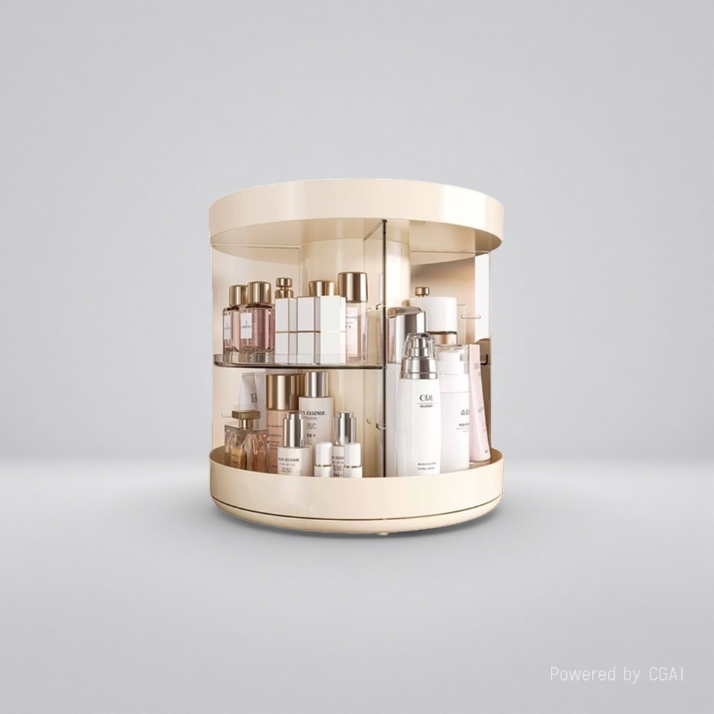 Cosmetics storage box, desktop rotating storage rack, dressing table, high-end look, lipstick, makeup brush, transparent storage cylinder, 151341431 details Picture