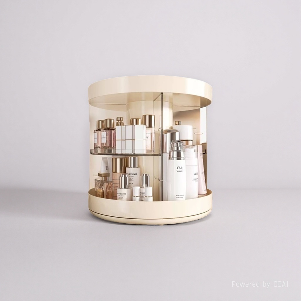 Cosmetics storage box, desktop rotating storage rack, dressing table, high-end look, lipstick, makeup brush, transparent storage cylinder, 151341431 Specification image