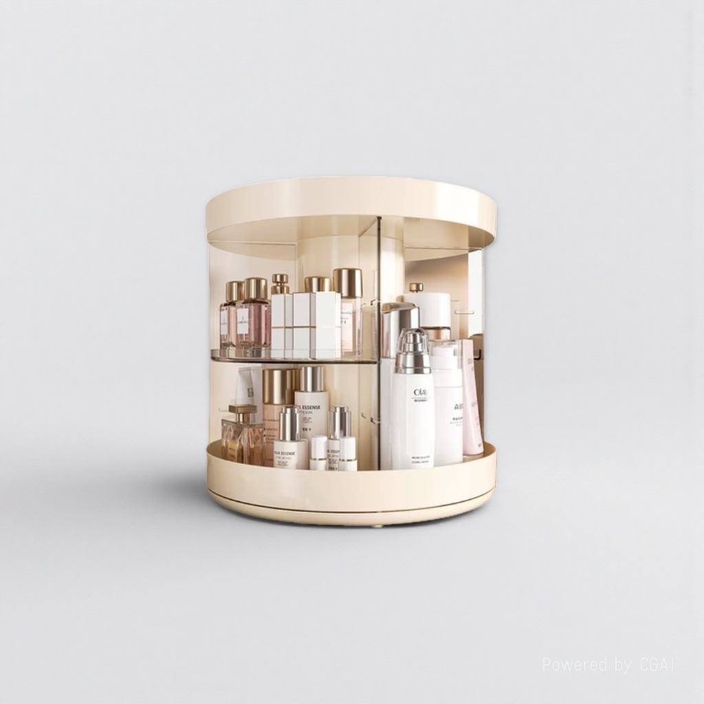 Cosmetics storage box, desktop rotating storage rack, dressing table, high-end look, lipstick, makeup brush, transparent storage cylinder, 151341431 Item Picture