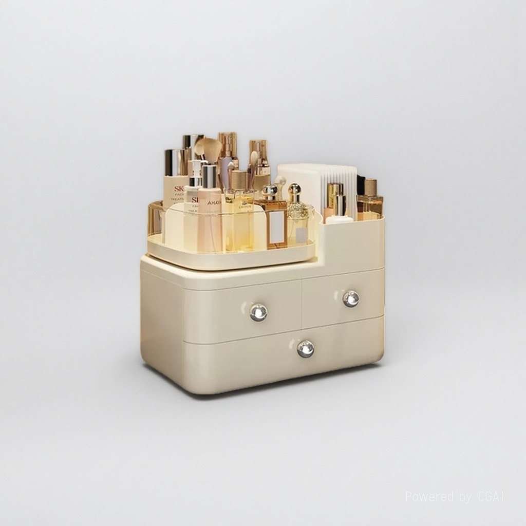 Rotatable cosmetics storage box, home desktop organization, drawer-type skin care product rack, large-capacity organization box 151621909 Item Picture