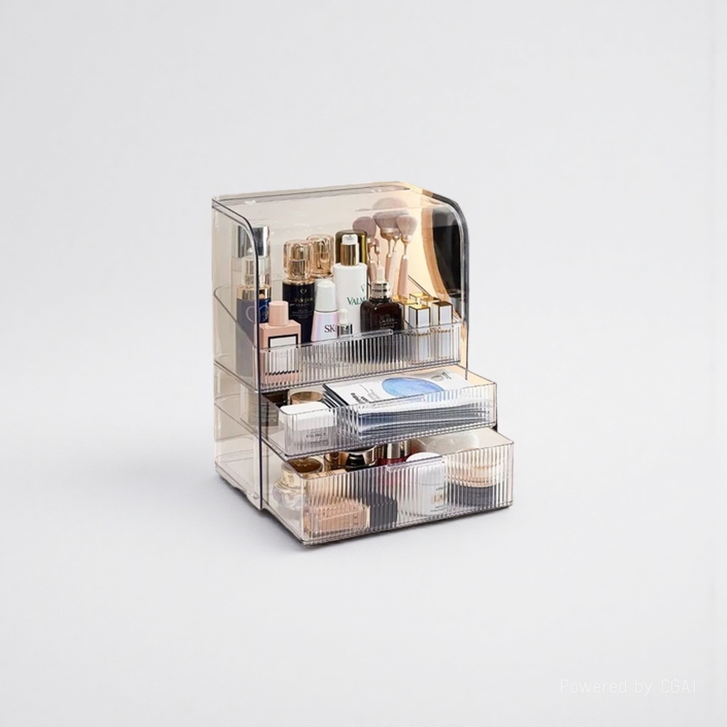 Light luxury internet-famous cosmetics storage box, dormitory desk dust-proof home organization box, dressing table, skin care products shelf, 151756250 Specification image