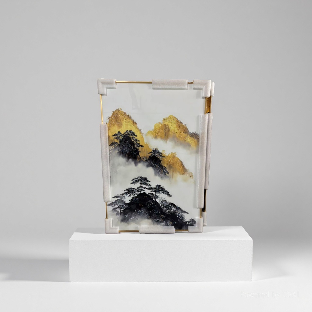 Modern decorative paintings feature an abstract layer of art in gold, black and white, with crystal diamond paintings in the living room, dining room and bedroom, presenting a modern and simple style Specification image