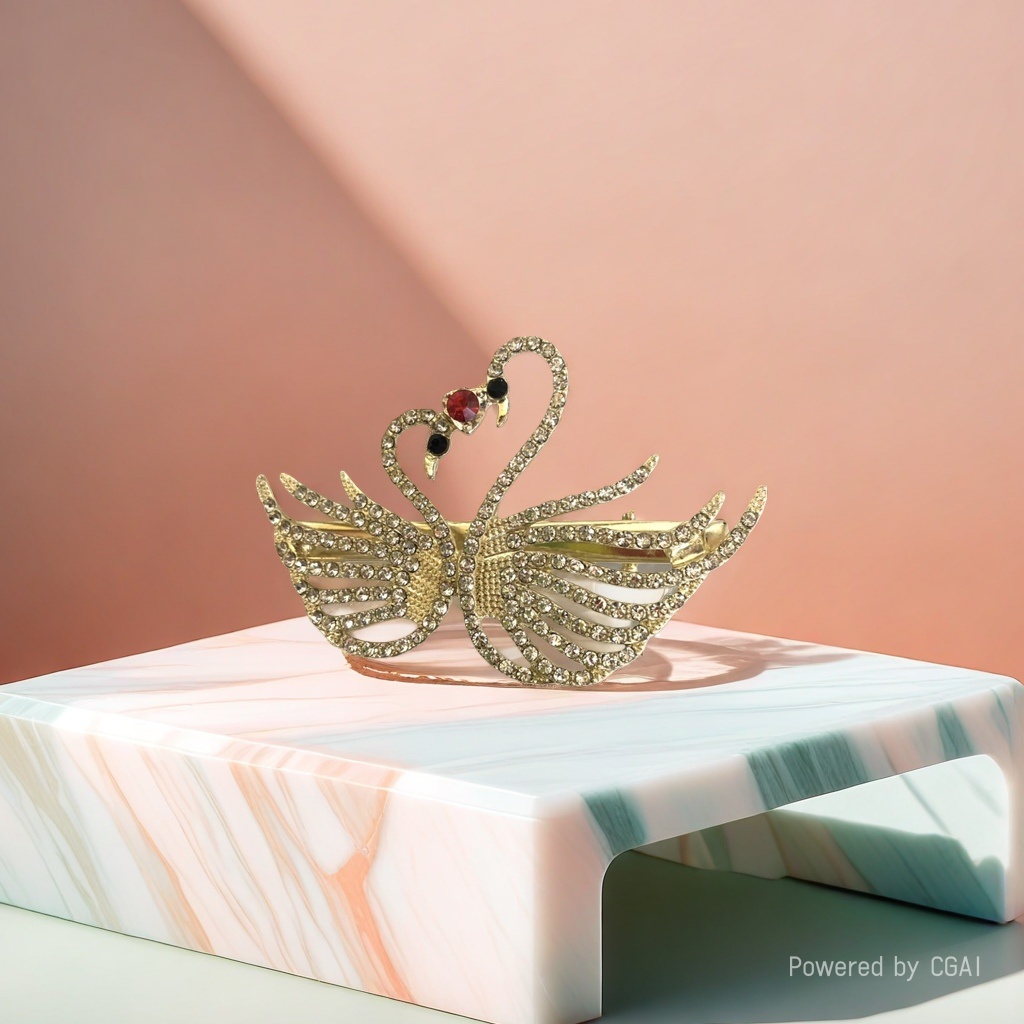 مشابك شعر مصنوع بجعة Specification image