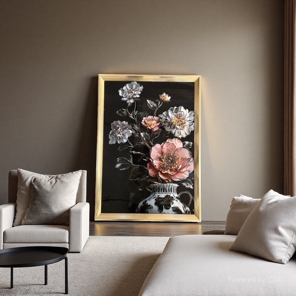 晶瓷画艺术鲜花帆布画壁画海报墙壁艺术卧室客厅现代装饰画