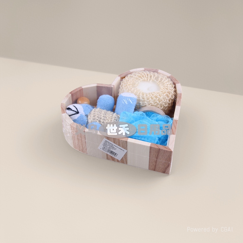 Heart-shaped wooden bucket bath Four-piece set 172154738 Application Scenario