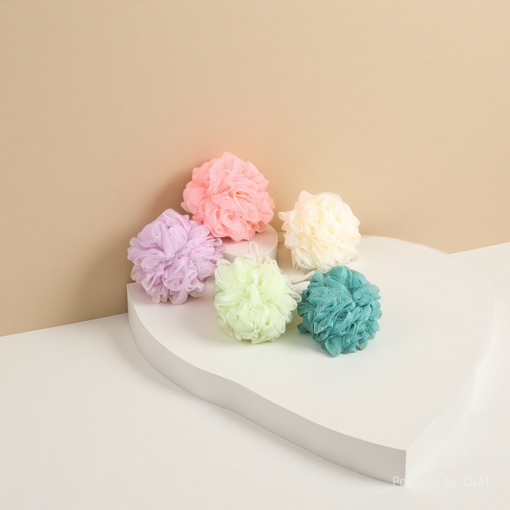 Super soft bath flower bath ball, bath ball, cute girl scrubbing, back rubbing, foaming bath belt, hanging rope design Specification image