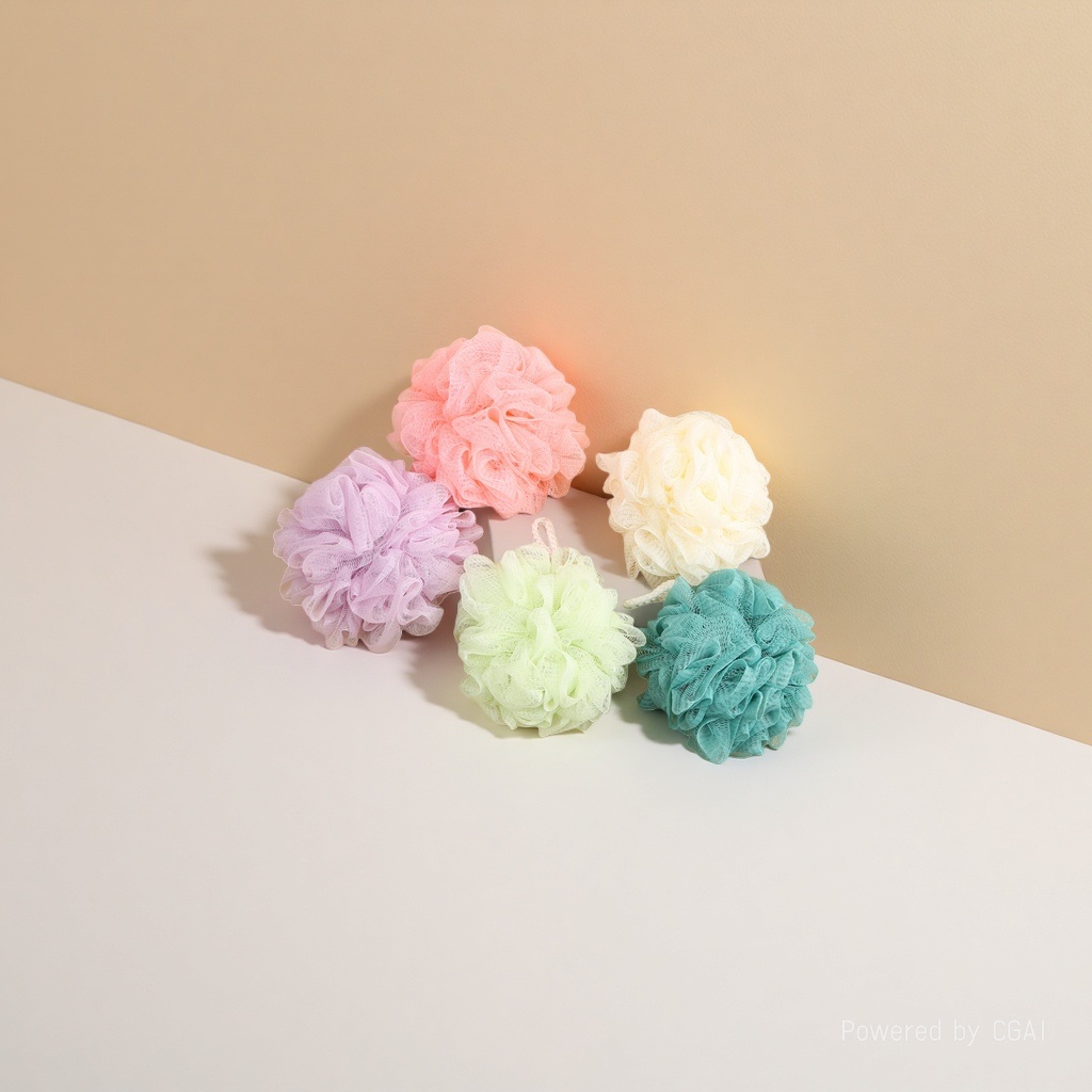 Super soft bath flower bath ball, bath ball, cute girl scrubbing, back rubbing, foaming bath belt, hanging rope design details Picture