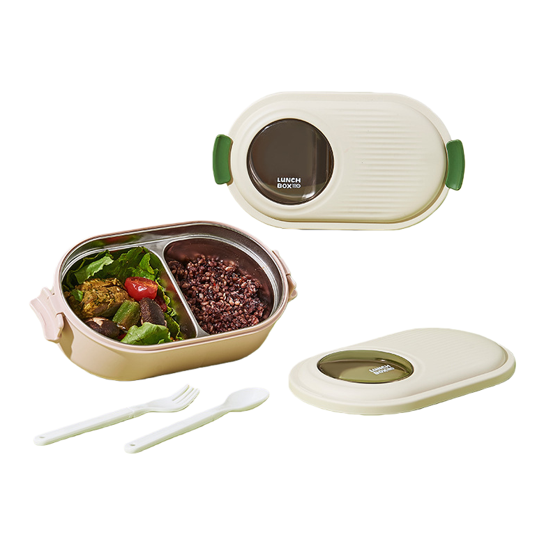 Stainless steel, glass and plastic three-in-one bento box, food storage box, lunch box, multi-functional sealed lunch box Item Picture