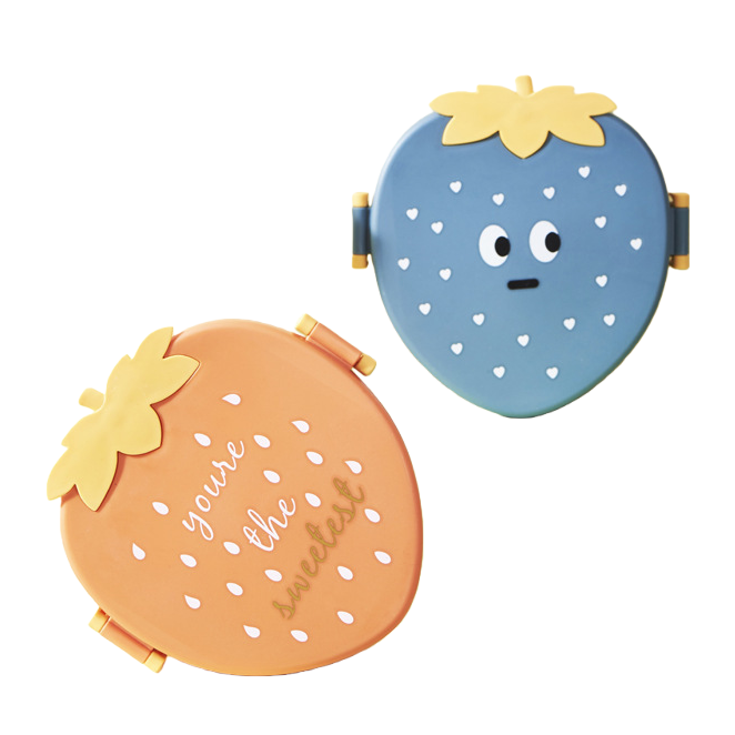 Strawberry-shaped food storage box, plastic, stainless steel and glass multi-material lunch box Item Picture