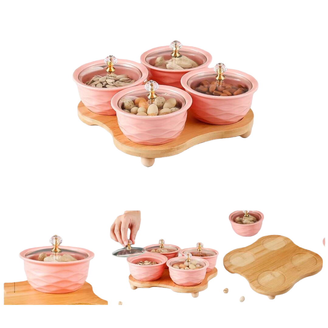 果盘/结婚果盘/树脂果盘/假花绒布花头/玻璃制品白底实物图