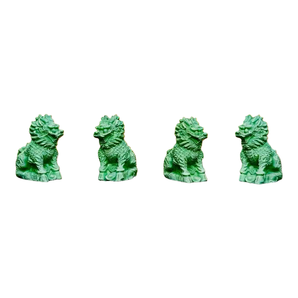 Green stone lion gypsum handicraft DIY colored gypsum doll toy Item Picture