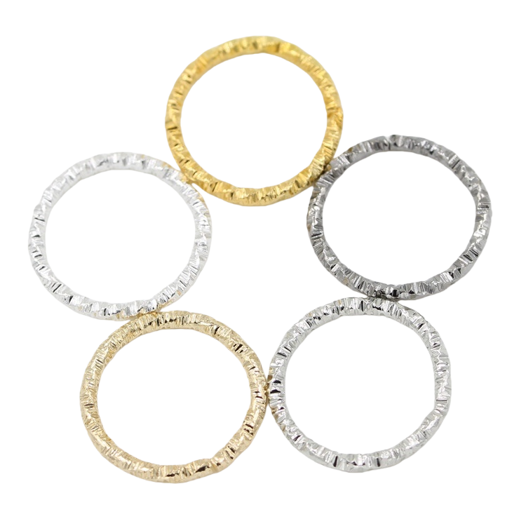 diy jewelry accessories: Embossed ring patterns, hollow circular rings, embossed open rings, connecting rings, jumping rings, buckle rings Item Picture