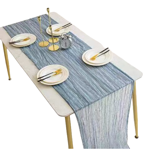 One blue striped coarse linen table flag for wedding tea setting and barbecue decoration Specification image