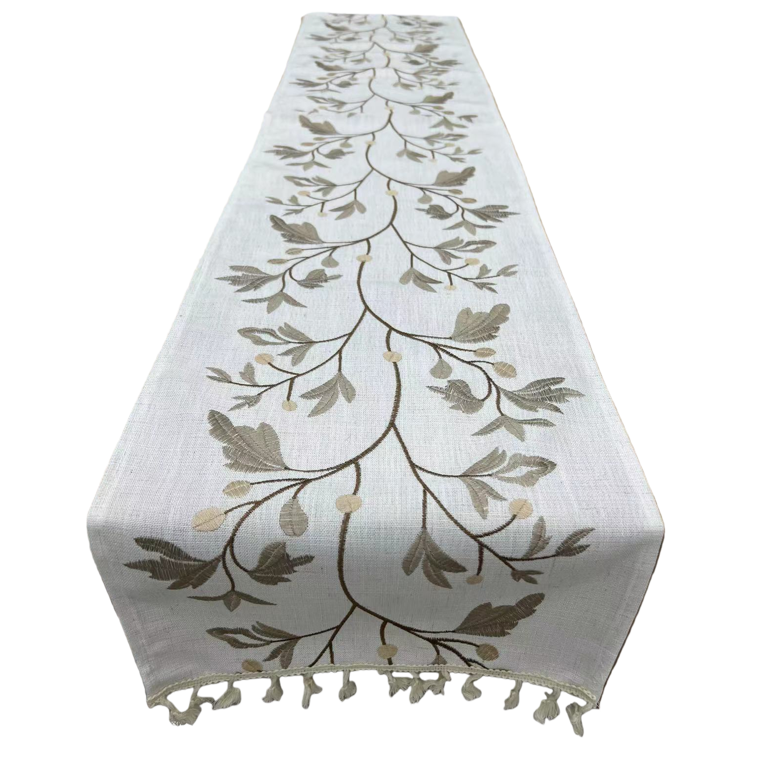 The wedding table flag is embroidered on coarse linen details Picture