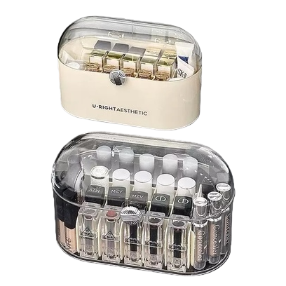 Desktop cosmetics storage box, transparent acrylic lipstick box, dressing table, skin care products organization box with lid, dust-proof 141434159 Application Scenario