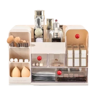 Multi-functional exquisite cosmetics storage box, layered portable storage and beauty organization box 144709185 Application Scenario