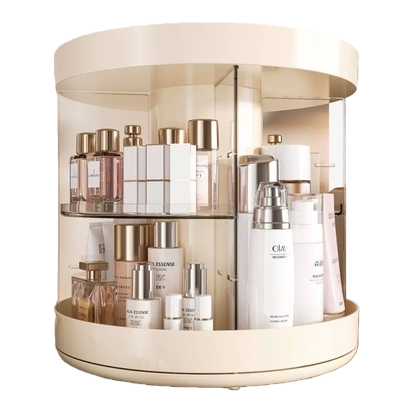 Cosmetics storage box, desktop rotating storage rack, dressing table, high-end look, lipstick, makeup brush, transparent storage cylinder, 151341431 Application Scenario