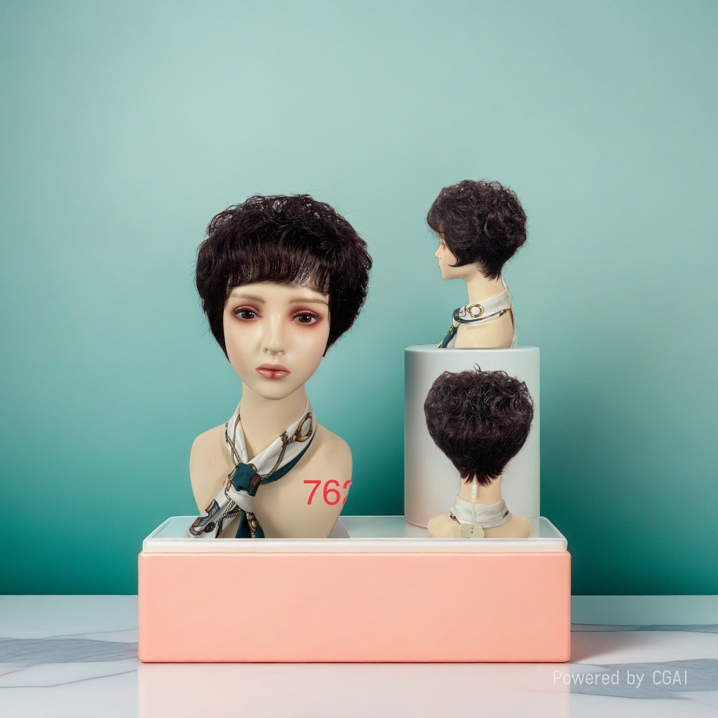 Short fashionable wigs for women with African straight and curly hair styles are in domestic stock Application Scenario