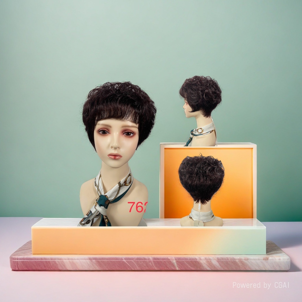 Short fashionable wigs for women with African straight and curly hair styles are in domestic stock Specification image