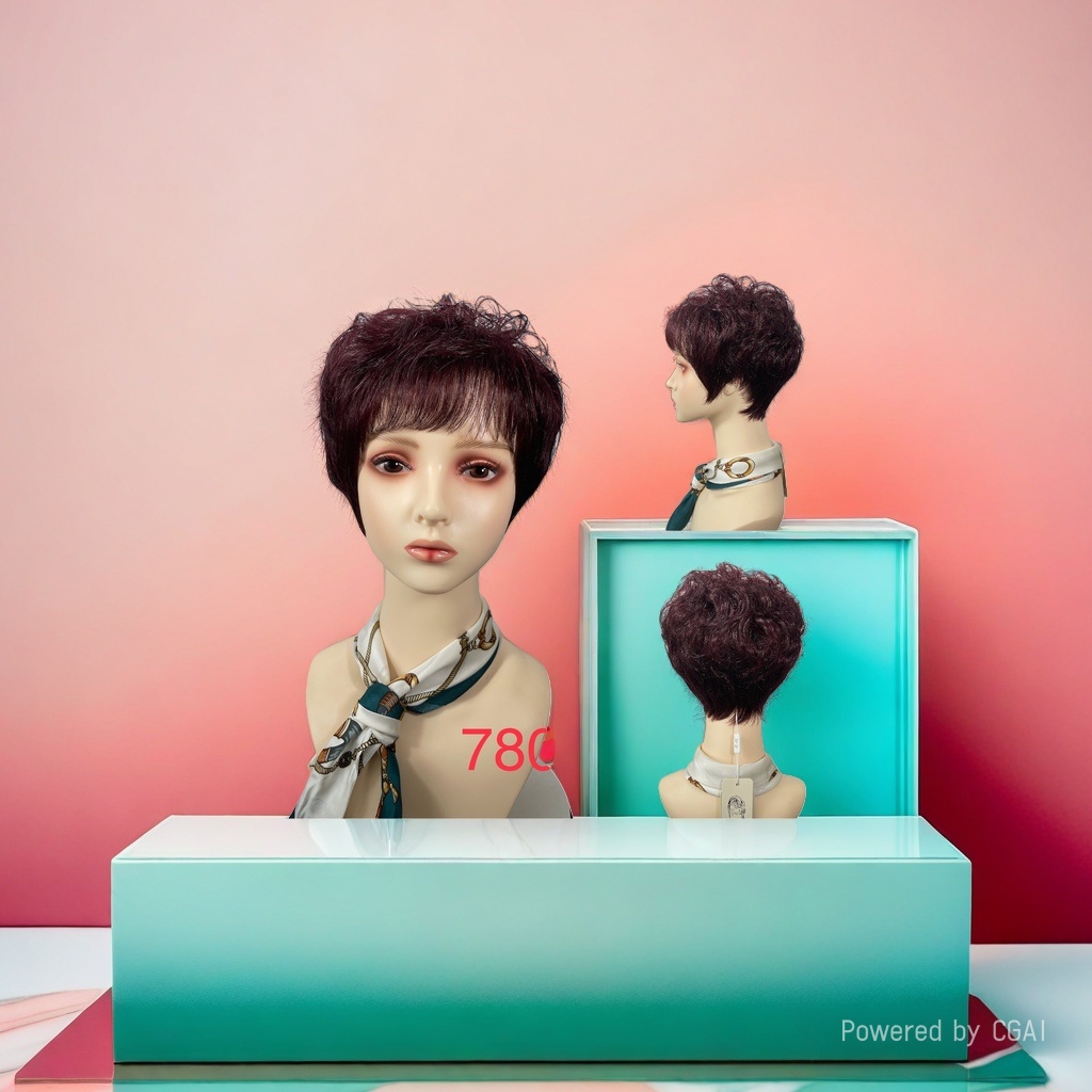 A través del espejo de la peluca de las mujeres de pelo corto recto estilo corto peluca de moda 180g natural respirable Application Scenario