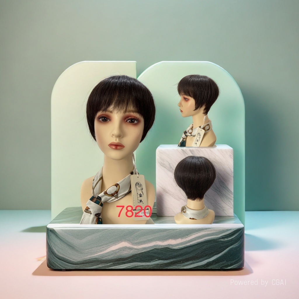 Peluca espejo cruzado mujer cabello corto cabello recto moda estilo corto peluca Application Scenario