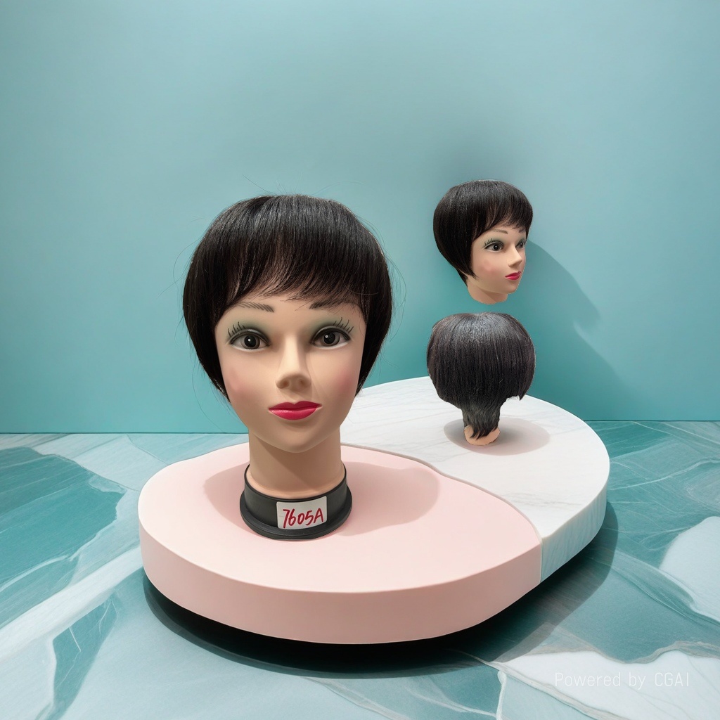 Cross-camera wig for women, short straight hair, high-temperature silk, fashionable and versatile Specification image