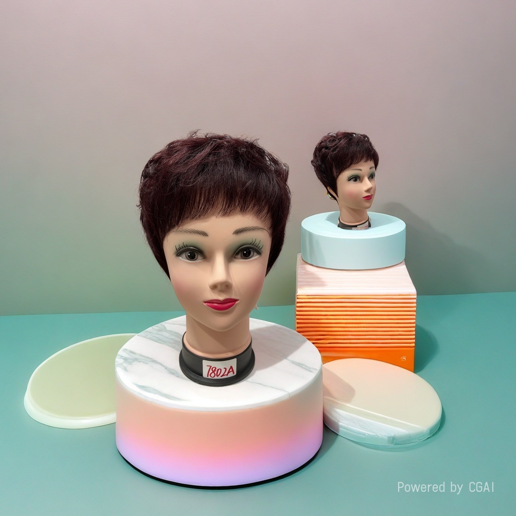 Cross-camera wig for women, short straight hair, high-temperature silk, fashionable short style, breathable and lightweight 1 details Picture