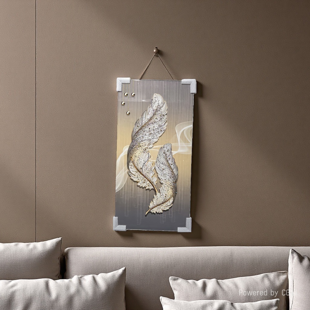 晶瓷画叶子图案装饰画壁画海报墙壁艺术卧室客厅现代装饰画