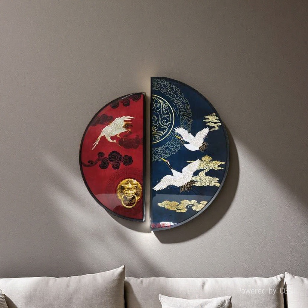 晶瓷画对月50+60卧室客厅现代装饰画挂画跨境批发家居装饰壁画