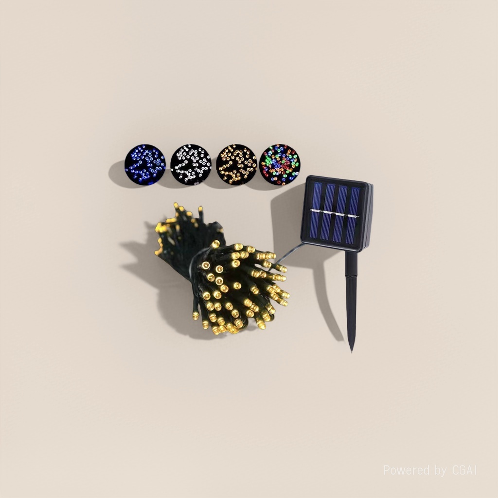 Solar remote control light string, small yellow light, floodlight, garden street lamp with solar panel Application Scenario