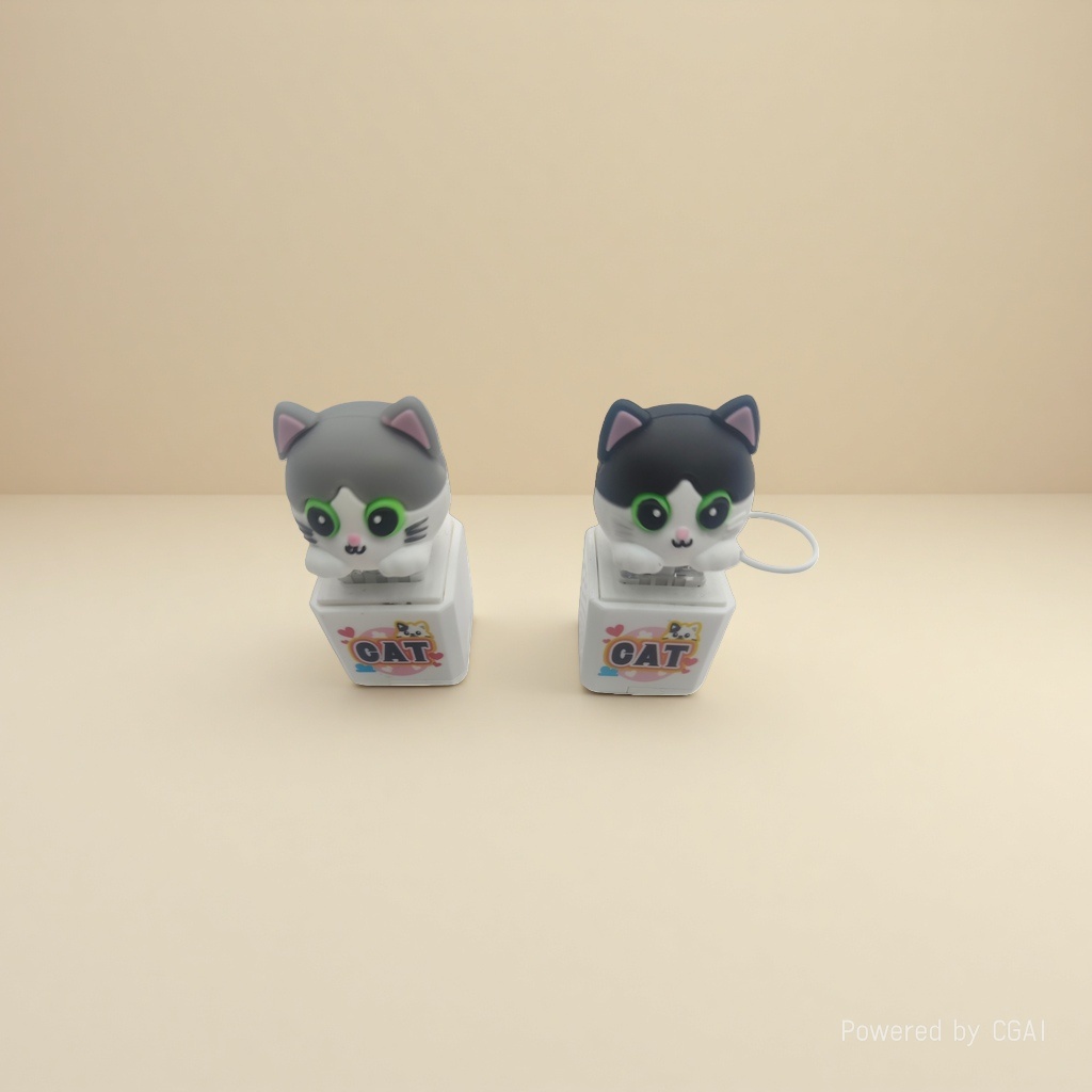 可爱猫咪造型钥匙扣易拉扣钥匙圈链条挂件