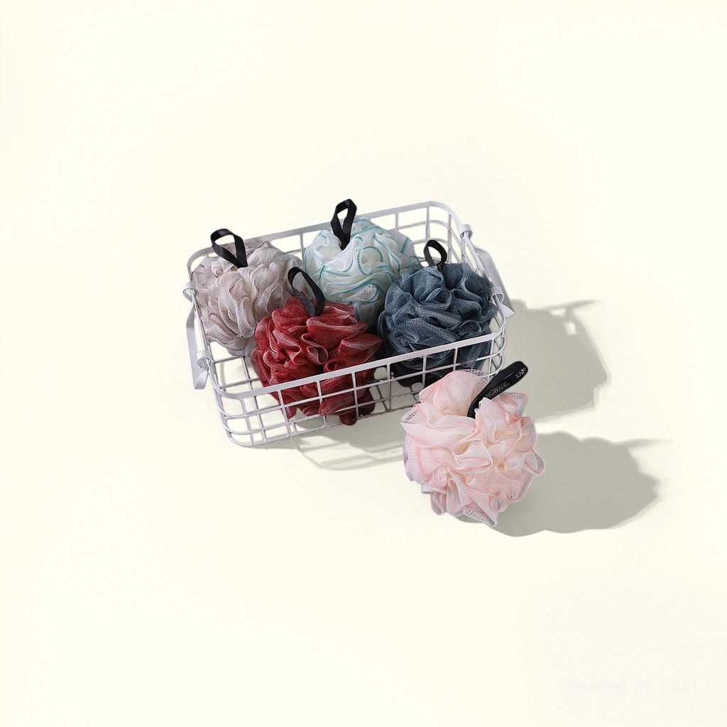 Wholesale bath flower bath products: Non-dispersing large-sized bath balls for scrubbing and back rubbing. New algae flower gradient super soft bath balls details Picture
