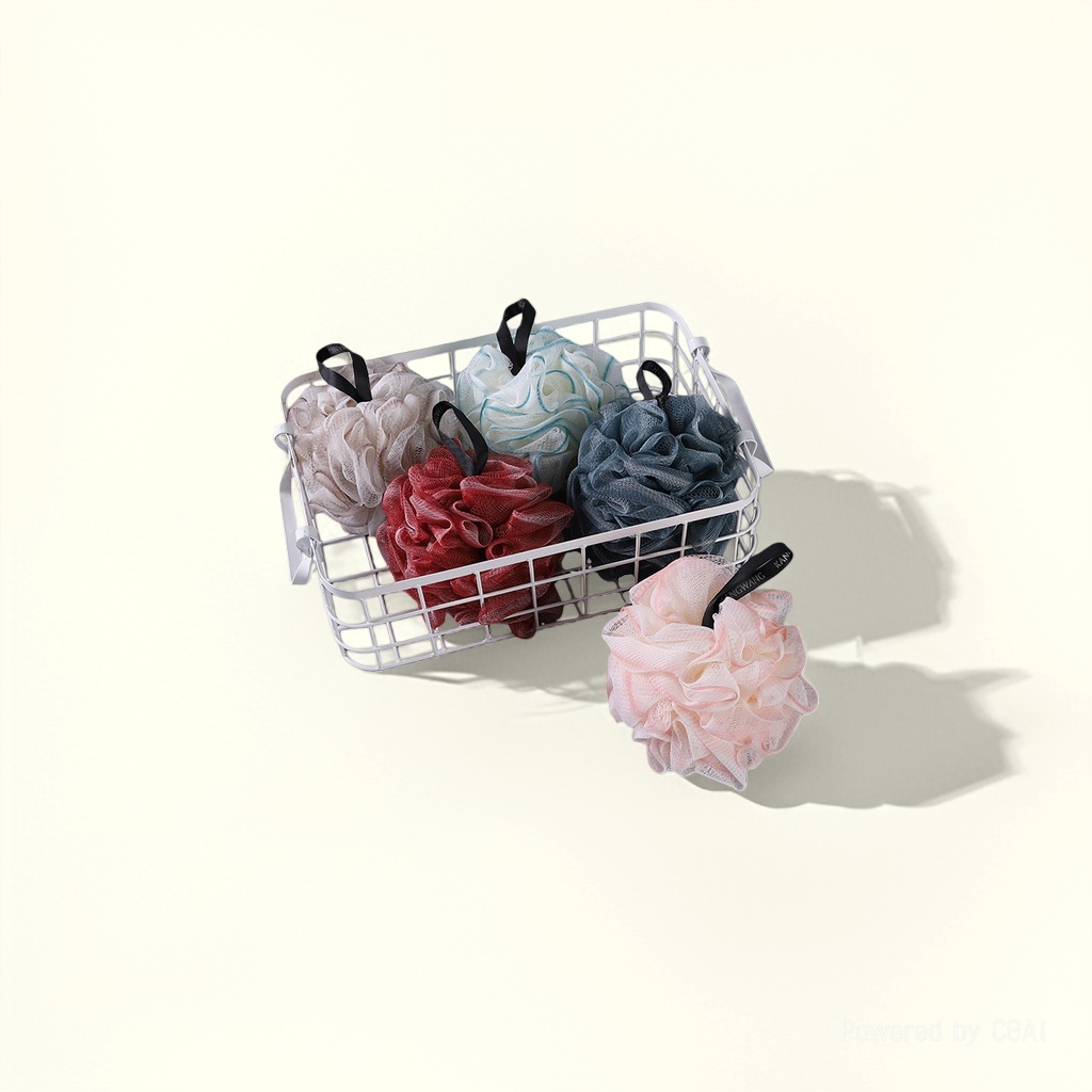 Wholesale bath flower bath products: Non-dispersing large-sized bath balls for scrubbing and back rubbing. New algae flower gradient super soft bath balls