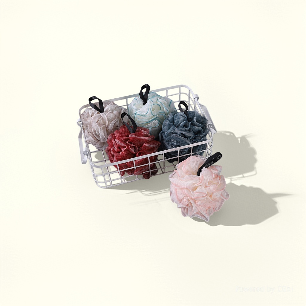 Wholesale bath flower bath products: Non-dispersing large-sized bath balls for scrubbing and back rubbing. New algae flower gradient super soft bath balls Application Scenario