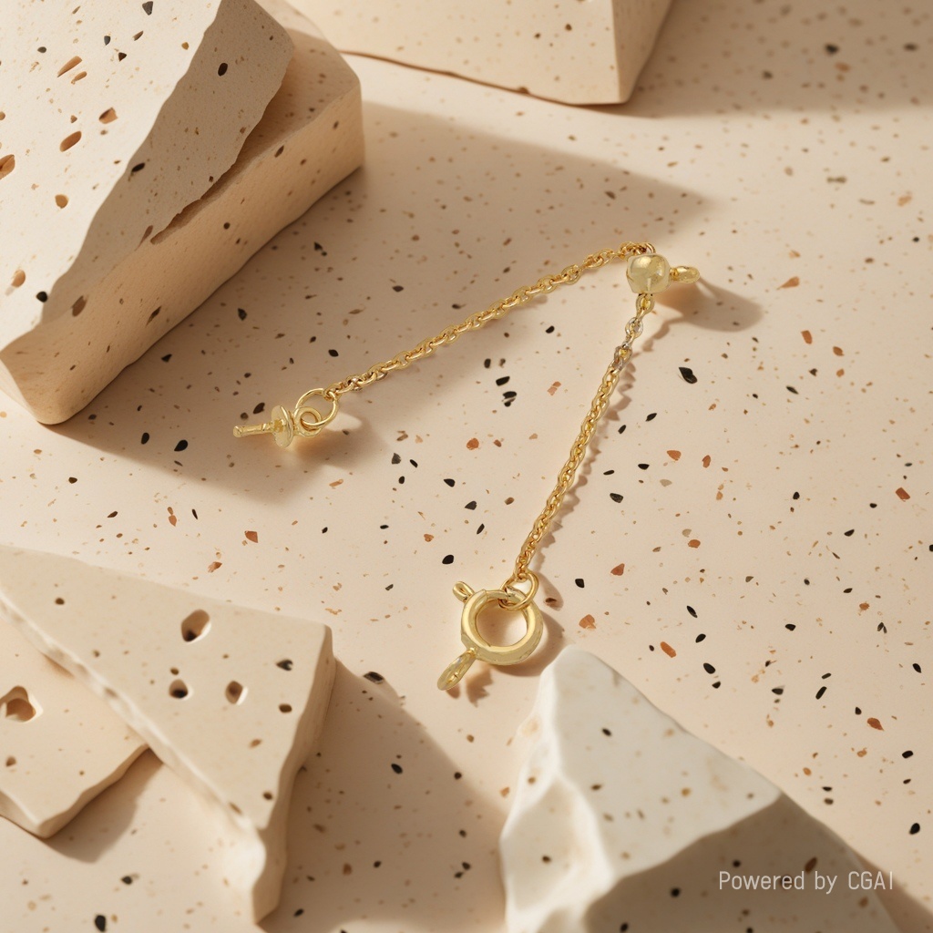 Golden chain necklace buckle, acrylic chain connection buckle, metal bead chain, stainless steel NK chain, steel chain jewelry Specification image