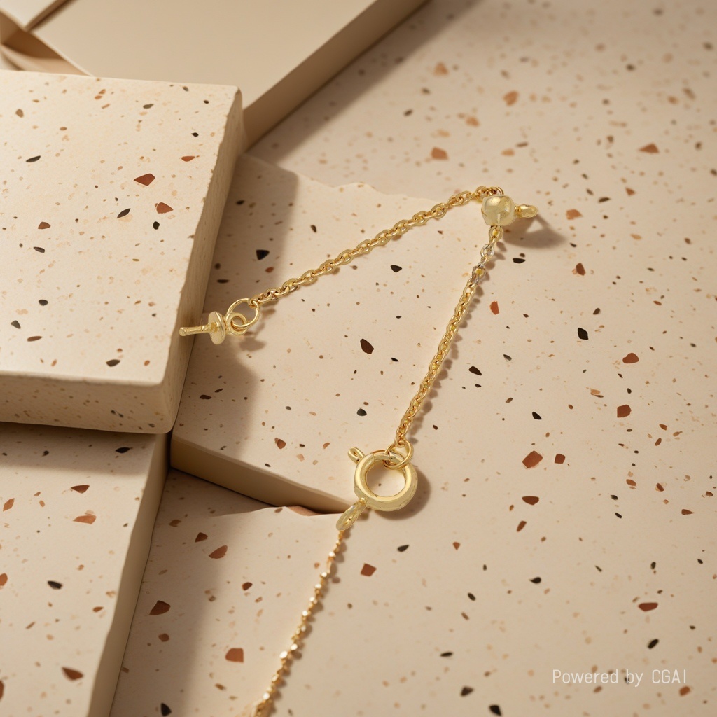 Golden chain necklace buckle, acrylic chain connection buckle, metal bead chain, stainless steel NK chain, steel chain jewelry Application Scenario