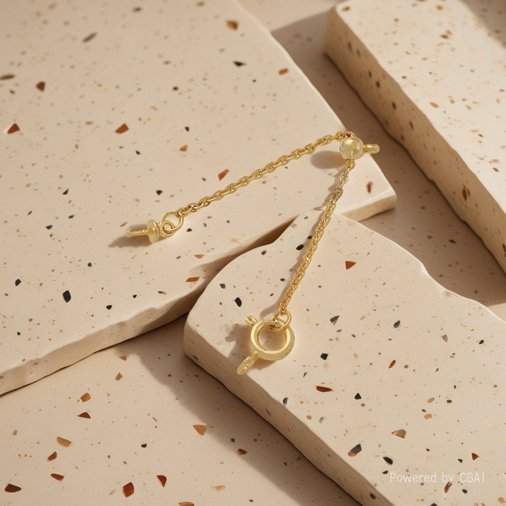 Golden chain necklace buckle, acrylic chain connection buckle, metal bead chain, stainless steel NK chain, steel chain jewelry details Picture