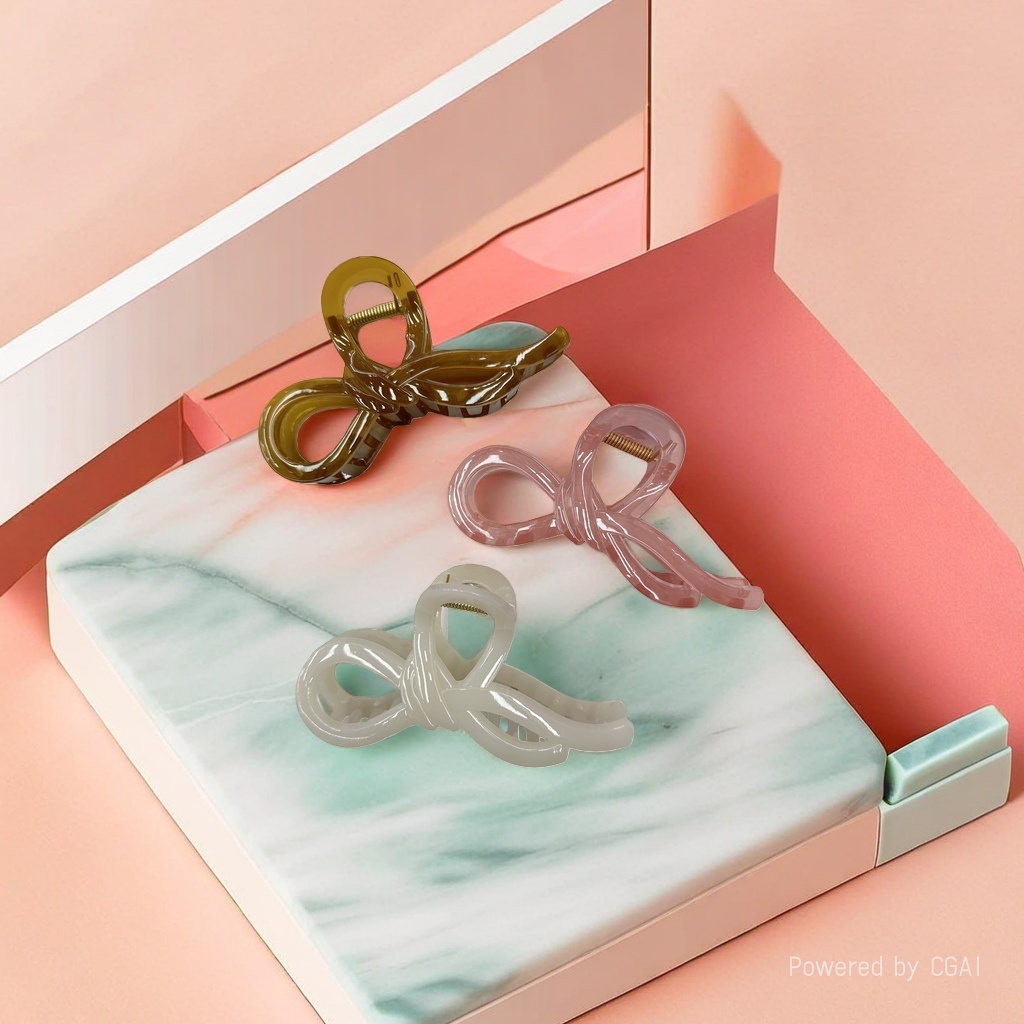 Transparent material banana clip shark hairpin, fashionable and simple large hairpin details Picture